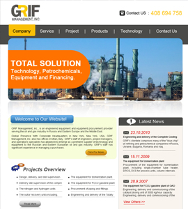 GRIF Management Industrial Website Design 