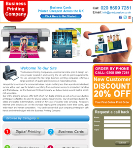 Business Printing Company Website 