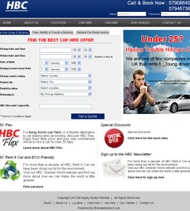HBC Car Rentals Website Design 